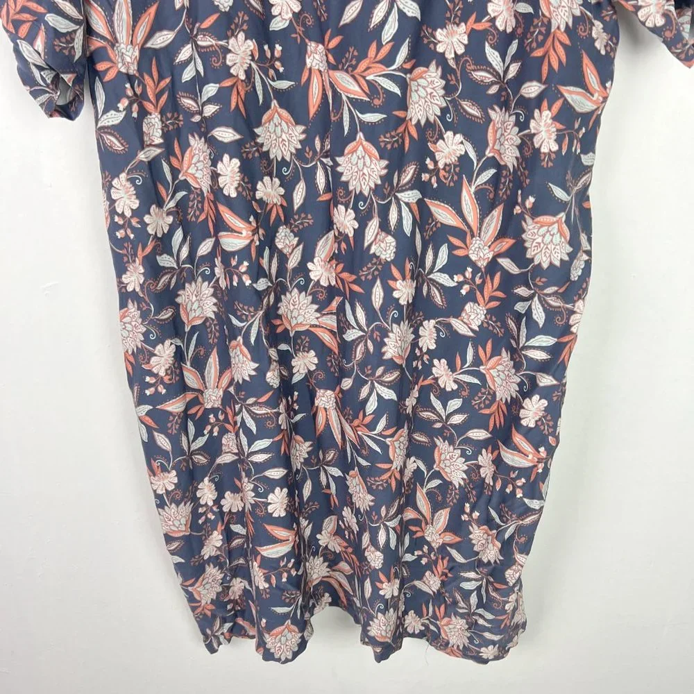 NWOT J. Jill Pure Jill Floral Shirt Dress Short Sleeves Size Large L NEW - Picture 9 of 9
